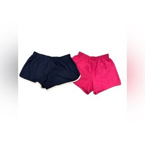 2 Pairs SOFFE Athletic Shorts Youth XL & M – Pink & Navy Blue